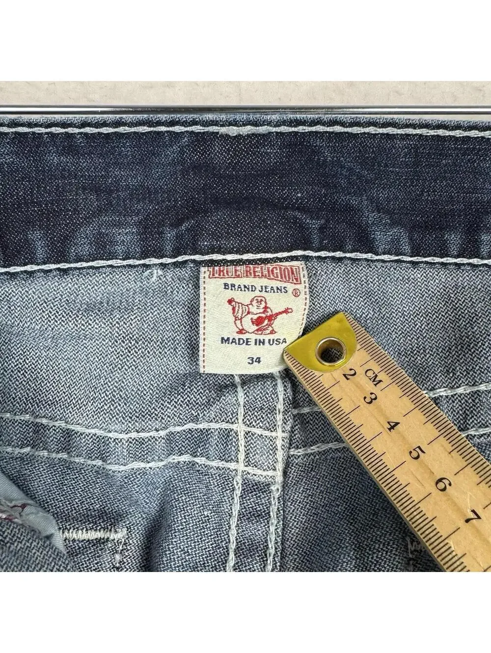 True Religion Bobby Big T Size 34 Mens Relaxed Loose Denim Jeans Y2K Made USA